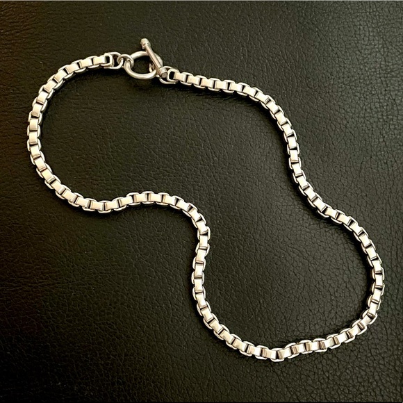 .925 Sterling Silver box link chain necklace